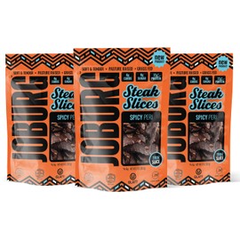JOBURG SPICY PERI FLAVOR Steak Slices Biltong Meat Snack Kosher Multi pack/3 (6 OZ, SPICY PERI)