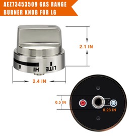 Upgrade AEZ73453509 Gas Range Burner Knob Compatible with LG Kenmor-e Oven Stove Knobs Replacement for AEZ72909008 AEZ72909007 AEZ73093308 2347547 PS7321756(5 Packs)