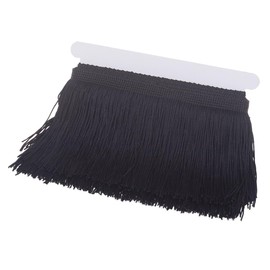AMZTKDIY Sewing Fringe Trim Fringes 5 Yards for Clothing Accessories DIY Craft Latin Wedding Dress Lamp Shade Decoration (4 Inch Black)