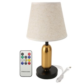 European Retro Table Lamp 3 Color Temperature Dimmable Timing Decorative LED Bedside Nightstand Lamp with Remote Control for Bedroom Living Room 3W