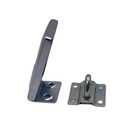 NU-SET 2701-3 Single Hinged Steel Hasp with Rolled Edges, Gray