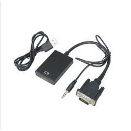 VGA to HDMI Adapter Converter with Audio 1080P, VGA Male to HDMI Female Cable for Desktop, Laptop, PC, Monitor, TV, Projector, Compatible with Computers, Laptops, and Other Output Devices