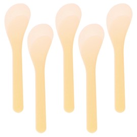 ONLYKXY 5pcs 5inch Plastic Beauty Spoon Facial Cream Brush Makeup Scoop Mud Reusable Cosmetic Dig Scoop Spatula Mask Tip for Lotions Moisturizers Home Salon DIY Facemask Mixing Sampling (Light Orange)