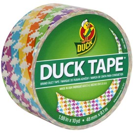 Shurtech Patterned Duck Tape 1.88" X10yd-Neon Houndstooth
