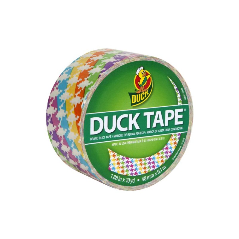 Shurtech Patterned Duck Tape 1.88" X10yd-Neon Houndstooth