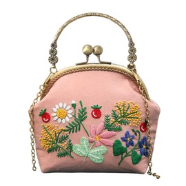 Handmade DIY Embroidered Purse for Women Girls Beginners Embroidery Coins Purse Kits Cute Like Honey