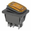2-Pack Waterproof Rocker Toggle Switch with Yellow Button, ON/Off/ON DPDT