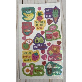 Unbranded Banana Split Ice Cream Beets Tea Jam Avocado Strawberry Mocha Love Stickers