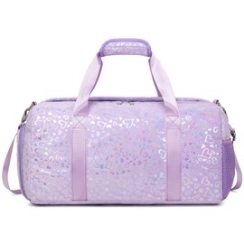 Children's Travel Bag, Dance Bag, Weekend Bag, Sauna Bag, Training Bag, Swimming Bag, Duffle Bag, Sports Bag with Shoe Compartment, purple