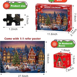 CGVG Puzzle Advent Calendar 2024 Adults Children Funny Advent Calendar Jigsaw Puzzle 24 Boxes 1008 Pieces Christmas Calendar Countdown Surprise Relaxation (Puzzle-2)