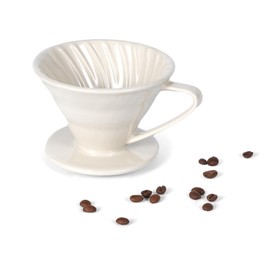 Aarcinhke Pour Over Coffee Dripper V60 Ceramic, Pour Over Coffee Maker Porcelain, Reusable Portable Coffee Dripper Filter Origami Accessories Non Plastic, White