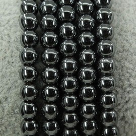 Keleny Natural Black Hematite 4mm Round Beads Gemstones Crystal Stretch Bracelet 7 Inch Unisex