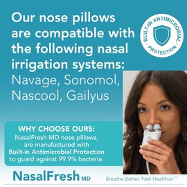 NASALFRESH MD – Adjustable Nose Pillows Replacement - Compatible with NasalFreshMD and Navage - Universal Size