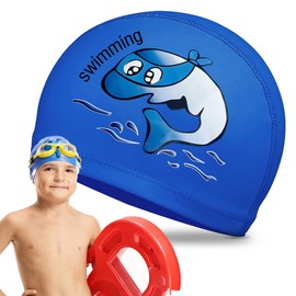 1pk Kids Swimming Cap for Boys | Blue Swimming Cap Kids 6-14 Boys | Waterproof Boys Swimming Cap | Swim Cap Kids | Boys Swim Hat | Swimming Cap Kids | Swim Hat Kids