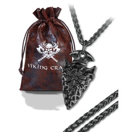 VIKING CRAFT Viking Necklace Men's Stainless Steel – 60 cm Viking Jewellery Chain Men – Viking Decoration, Viking Chain, Viking Gifts for Men Jewellery, LARP, Stainless Steel