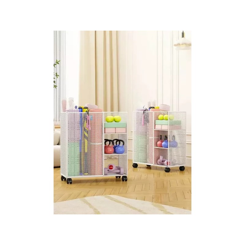 Brandless 요가매트 정리함 철제 바퀴 보관함 헬스장 [아테네스블랙 접이식] Yoga