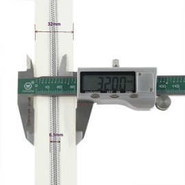 Leekayer #5 Nylon Coil Sewing Zippers by The Yard Bulk 10 Yards White and Black Colors with 20pcs Matched Sliders for DIY Tailor Sewing Craft,Luggage,Dress,Sofa Cushion, Pillow, Bag (White and Black)