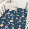 Cartoon Outer Space Galaxy Ship Astronaut Baby Crib Sheets 52''x28''