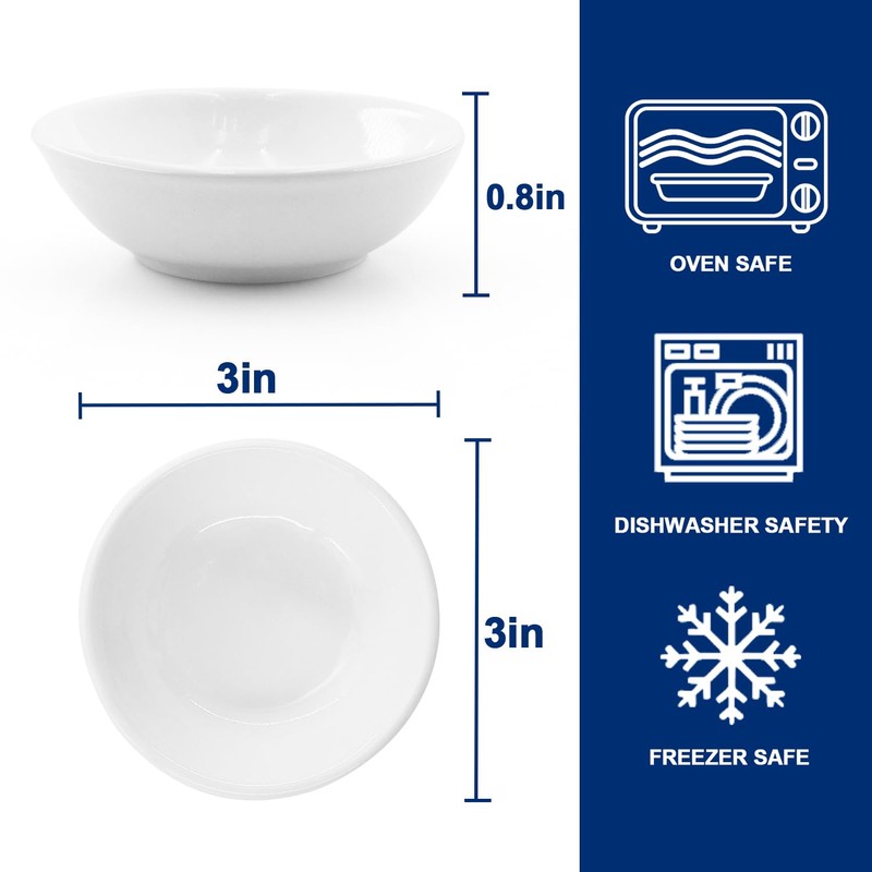 MARIWEI 12 Pack Soy Sauce Dish Ceramic Dipping Bowls Bulk,