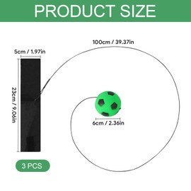 3 PCS Green Wrist Return Ball of String, 2.36 Inch foam Sports Wrist Balls Rubber Rebound Ball with Wrist Strap, Bounce Back Ball on String,Elastic Rubber Wrist Sports Return Ball for Adults Teens