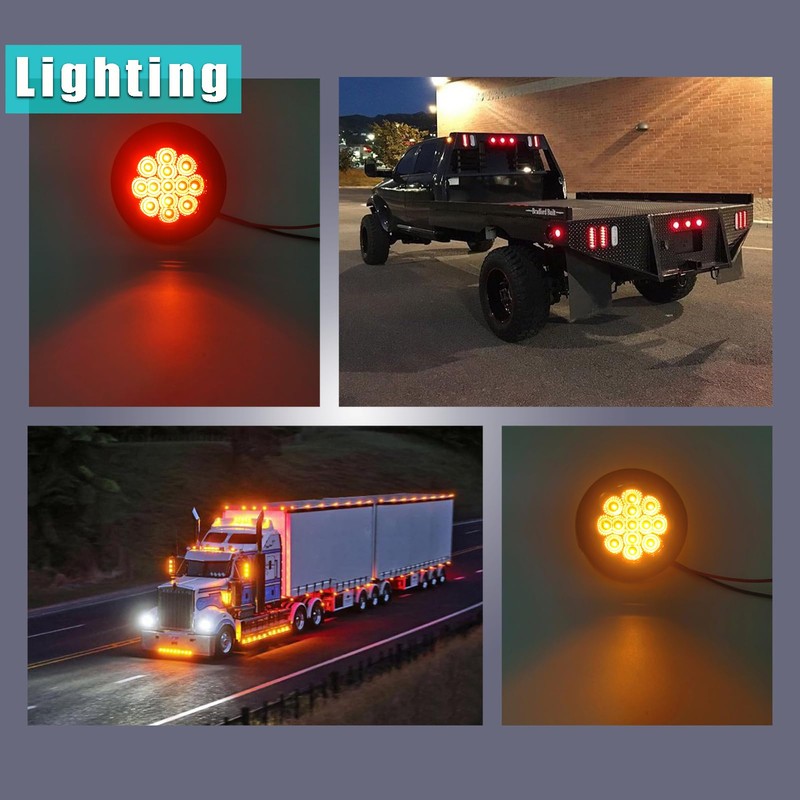 2.5-inch Round Led Trailer Lights Smoked Lens Marker Light Kits