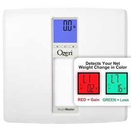 Ozeri 웨이트마스터 II 440파운드 체중계 B 및 체중 변화 감지 기능이 있는 스텝온 목욕 Ozeri WeightMaster II 440lb Bathroom Scale with Weight Change Detection and Step-on Technology [White]