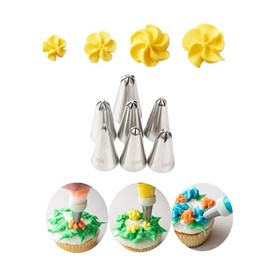 Drop Flower Piping Tips Set, 107, 109, 129, 131, 191, 224, 225 Icing Tip, Blooming Beauty for Cakes and Cookies