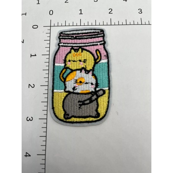 Unbranded Kittens in a jar kitties cats Iron-On Embroidered Patch