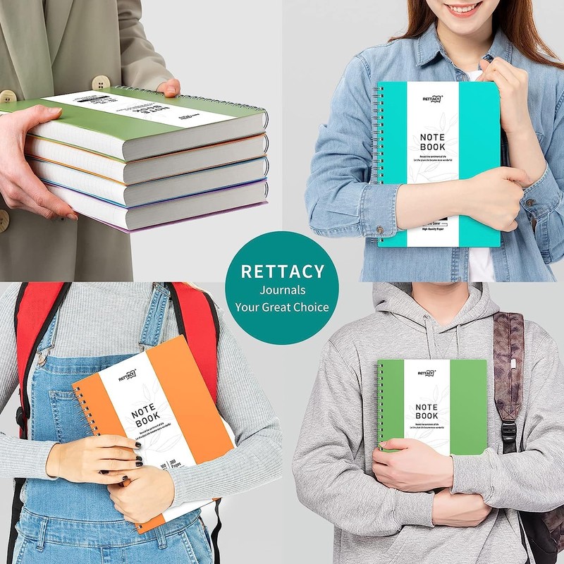 RETTACY B5 Notepad, Notebook, Spiral Bound Notebooks, 300 Sheets/150 Pages