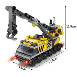 Vilbocr 6 in 1 Children Crane Toy Building Blocks Toys for 4+ Years Boys Kids Gift Idea Toy Construction Truck toys 142Pcs-Compatible with other building block toys