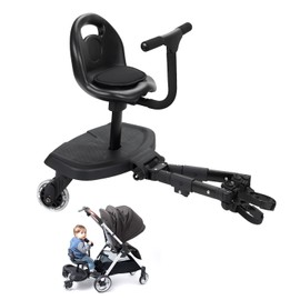 Universal 2-in-1 Stroller Board, Buggy Board with Detachable Seat Standing Board, Holds Children Up to 55lb,for 2-6-year-old Children. 2-1 Stroller Seat Attachment