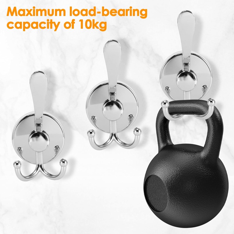 OUZHOU 4 Pack Suction Hooks Duck Tongue Twin Hook, No