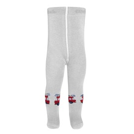 EWERS Baby tights for boys, fire engine, made in Europe, tights boys tights cotton, Grey Mel.