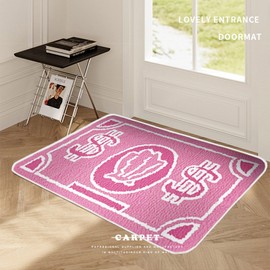 Pink Money Rug Cool Rugs for Bedroom Entrance Bathroom 2 x 3 Non Slip Front Door Rug, Green Entryway Doormat Washable Bath Mat, Funky Aesthetic Small Throw Runner Rugs Carpet for Kitchen Living Room