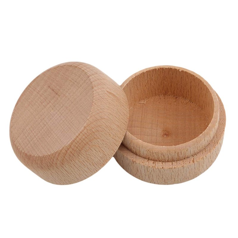 LZIYAN Mini Round Wooden Storage Boxes Ring Box DIY Craft