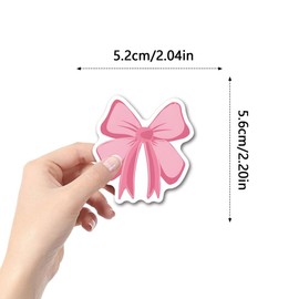 100PCS Pink Coquette Bows Stickers,Pink Bow Aesthetic Stickers for Kids Adults Girls Women,Waterproof Vinyl Stickers for Water Bottle Laptop Computer Guitar