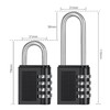 ZHEGE Padlock Long Shackle 66 mm, Lock with Combination Code,