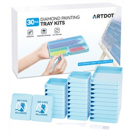 ARTDOT 30 Pieces Stackable Diamond Painting Ships, Interlocking Tray as Diamond Painting Accessories for Diamond Painting Pictures Adults, Blue