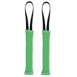 Redline K9 Dog Bite Tug Toy 1.5 inch X 10 inch 1 Handle French Linen Bundle of 2 - (Green) Dog Tug Toy