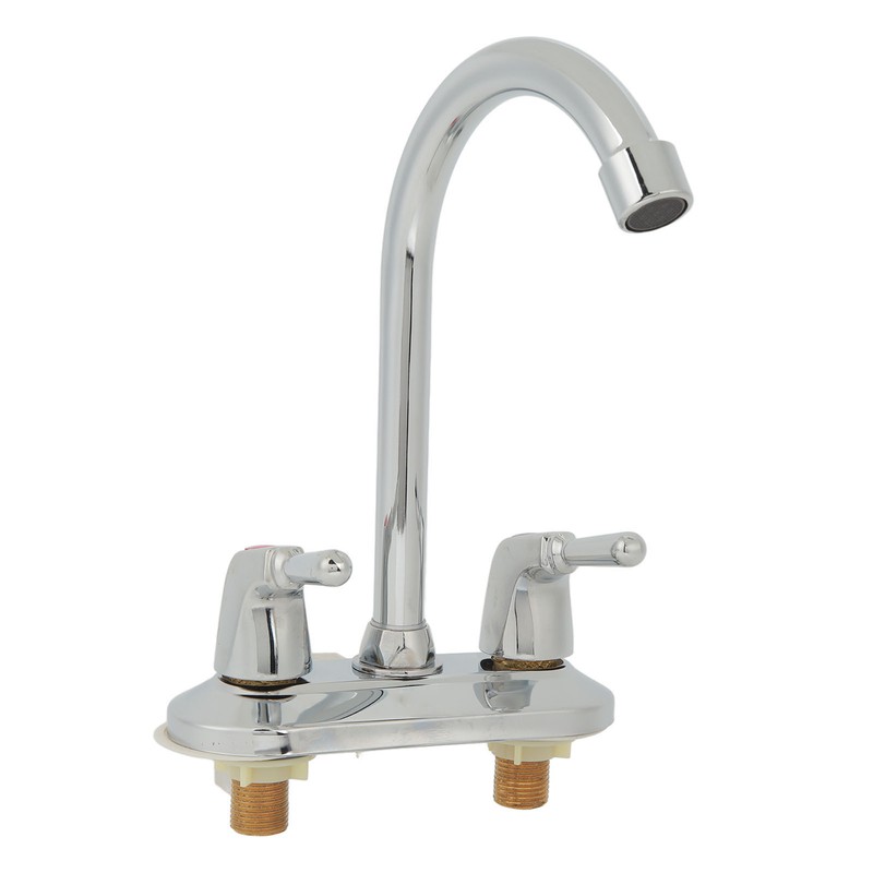 Sink Faucet 2 Handle 2 Holes Deck Plate Design Hot