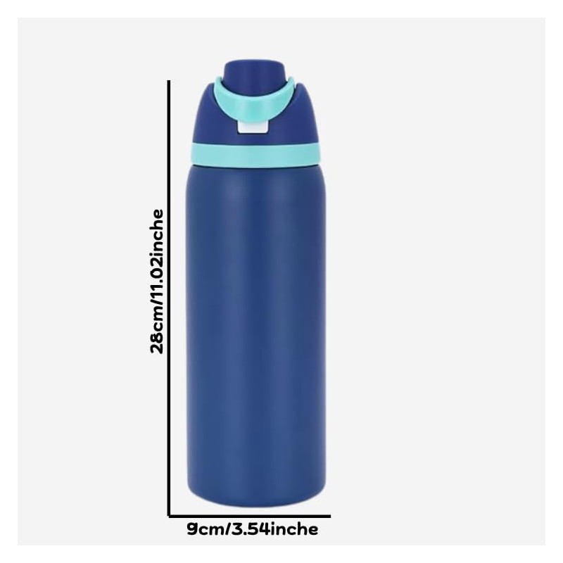 Stainless Steel Water Bottle with Straw, 24 oz, Thermal Insulated,