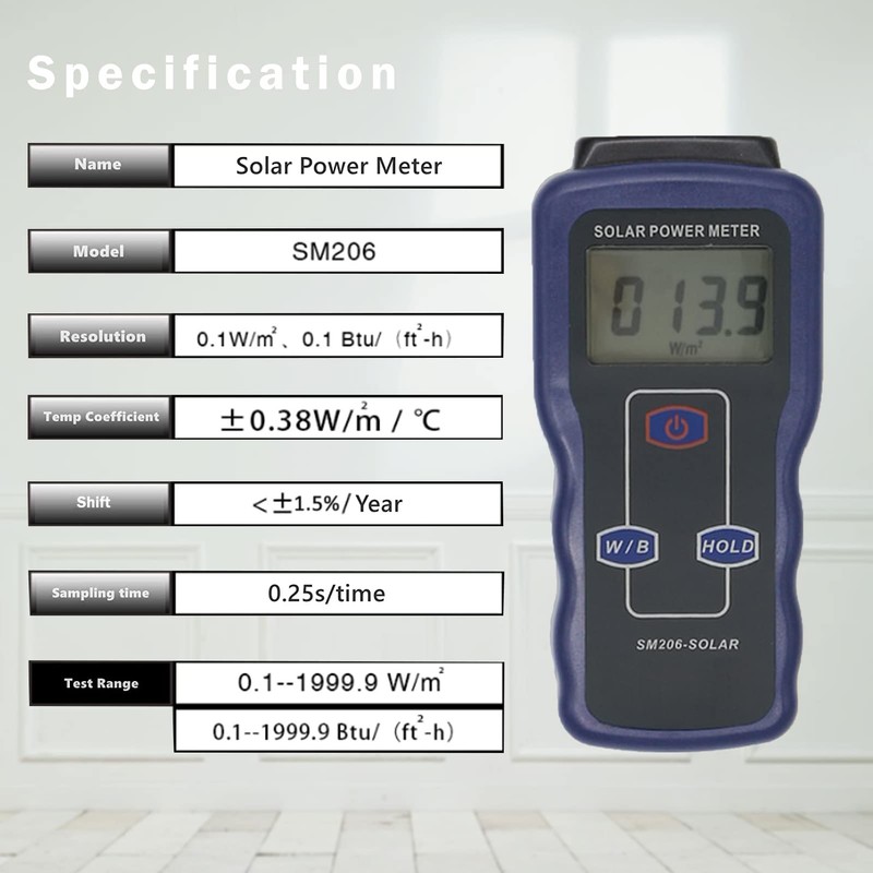 Digital Solar Power Meter, Digital Solar Energy Meter Sun Light