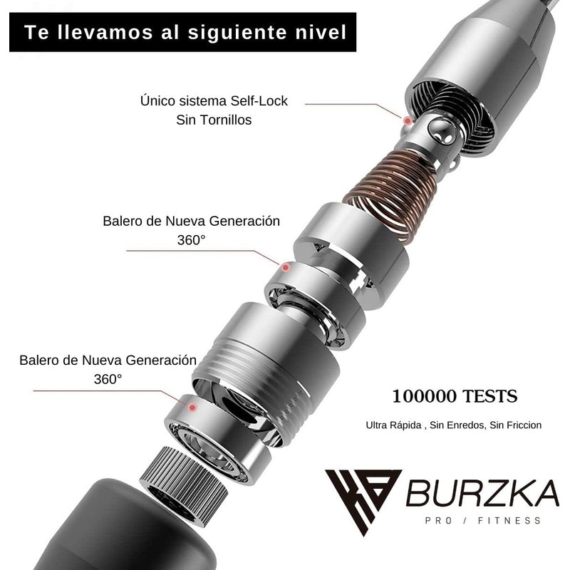BURZKA Cuerda Para Saltar de Aluminio Antideslizante con Peso para