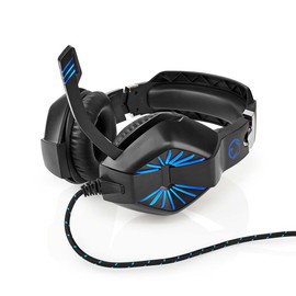 NEDIS Gaming Headset | Over Ear | Stereo | USB Type-A / 2X 3.5 mm | Folding Microphone | 2.20 m | LED, Black