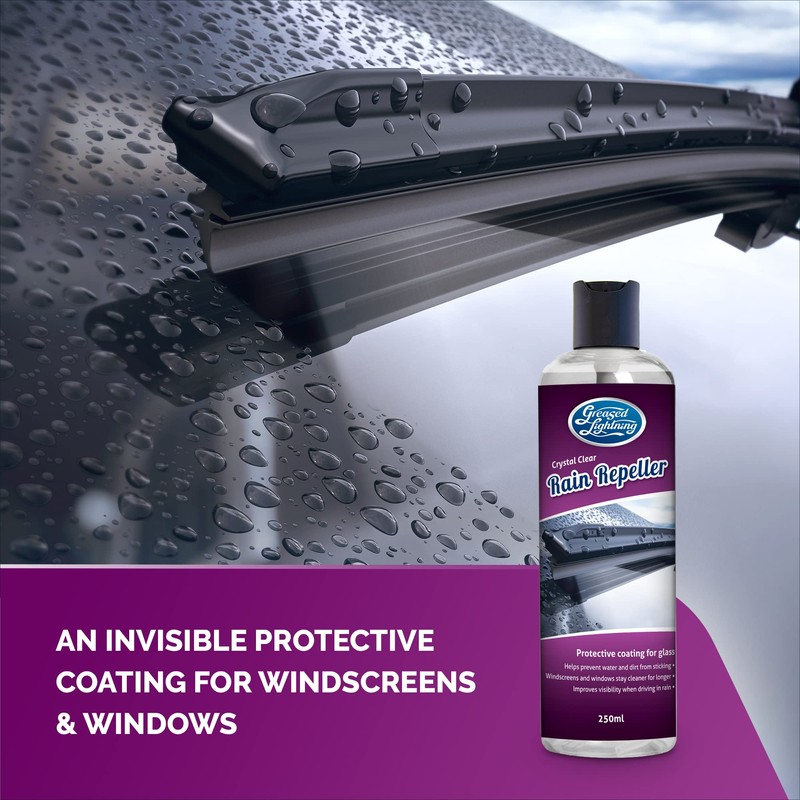 Greased Lightning Rain Repeller Windscreen Protector - Protects Windscreens from