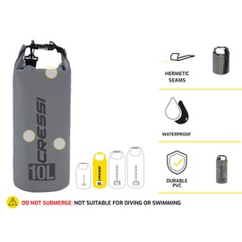 Cressi Unisex Adult Dry Bag, Waterproof Bag with Long Adjustable Shoulder Strap, for Diving, Boating, Kayaking, Fishing, Rafting, Swimming, Camping and Snowboarding, orange