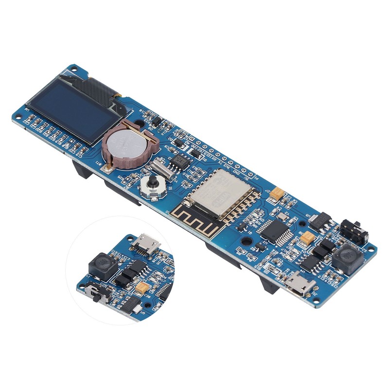 ESP8266 Clock Module Development Board with 0.96in OLED Display 18650