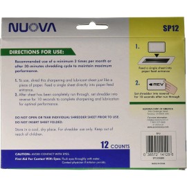 Nuova SP12 Shredder Sharpening & Lubricant Sheets, 12 Count