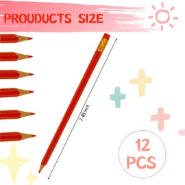 LCPQMZGH 12 Pcs Erasable Checking Pencils, Pre-Sharpened, for Marking, Coloring, Tests, Grading, Office, School (Red)