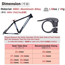 Azarxis Seat Post Clamp for Bicycle, 28.6mm/31.8mm/34.9mm Seat Clamp, Aluminum Alloy, Easy Installation, Quick Release, Lightweight, Road Bike, Mountain Bike, Cross Bike, Cycling (Red, 34.9mm)